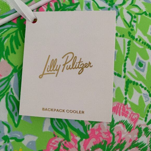 Lilly Pulitzer Backpack Cooler Lime Feeling Good Floral Print Insulated Tote - Picture 5 of 12